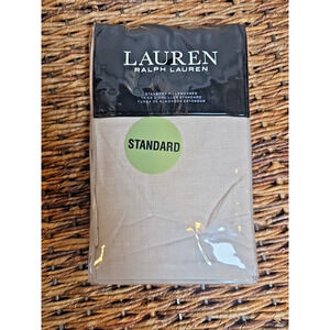 Ralph Lauren Graydon Melange Standard Pillowcase Set Cotton NIP Neutral